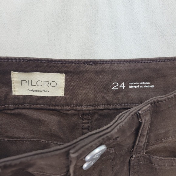 Pilcro The Wanderer Utility Pants Women 24 Brown Tapered High Rise - Picture 5 of 11